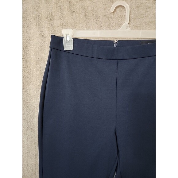 J Crew Any Day Ponte Knit Pants Womens L Navy Blue Back Zip Skinny Stretch NEW - Picture 2 of 7